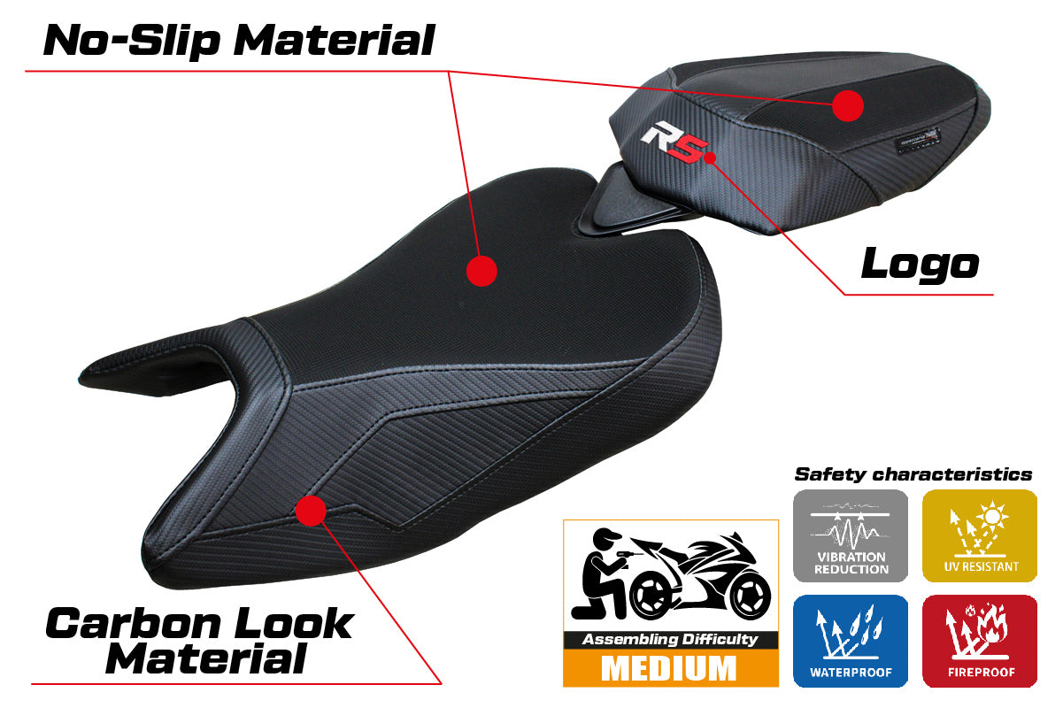 Aprilia RS 457 2023-2025 Seat Cover Tappezzeria Italia in Black