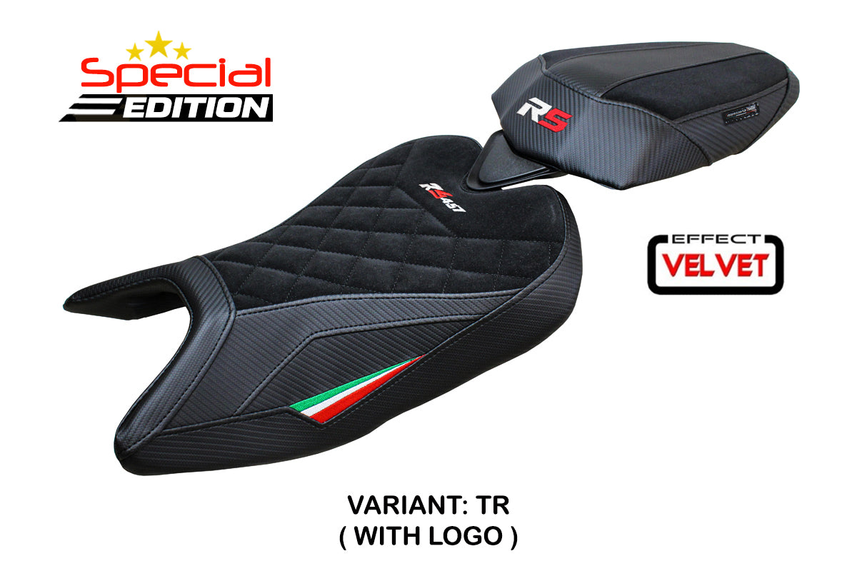Aprilia RS 457 2023-2025 Seat Cover Tappezzeria Italia in Italy Flag and Black SE Diamond Stitch