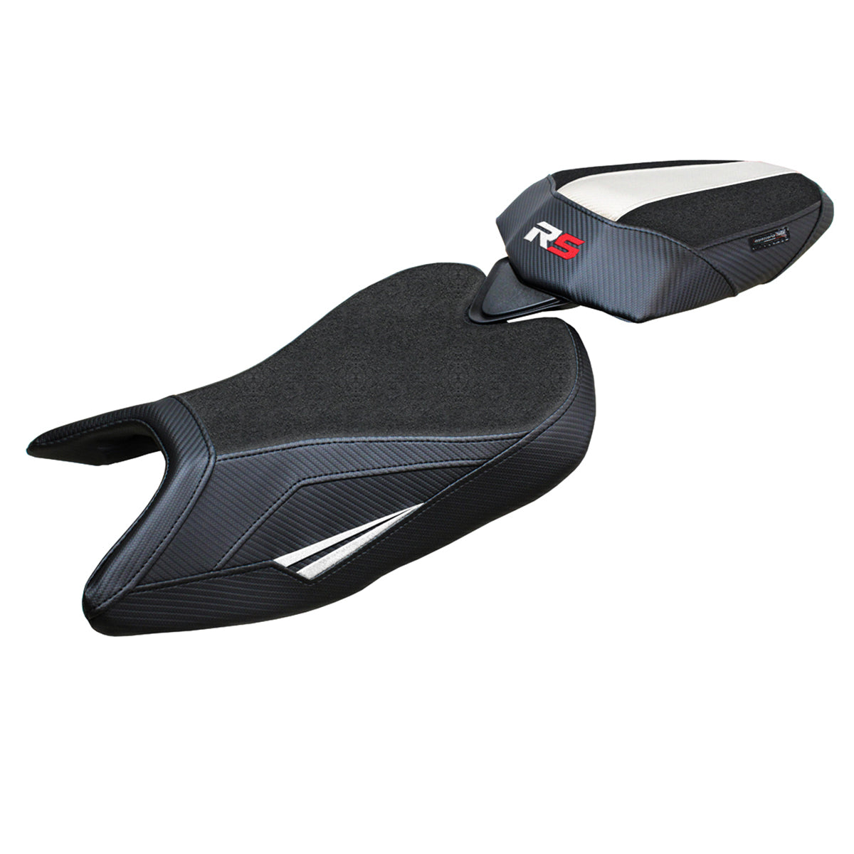 Aprilia RS 457 2023-2025 Seat Cover Tappezzeria Italia Ultragrip in White and Black