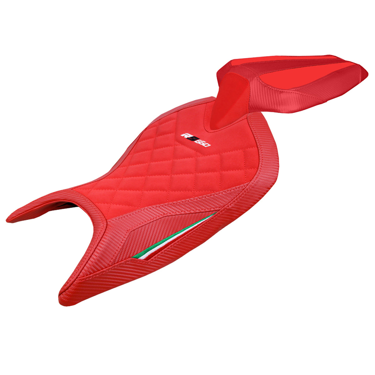 Aprilia RS 660 2021-2025 Seat Cover Tappezzeria Italia Velvet in Red Diamond Stitch