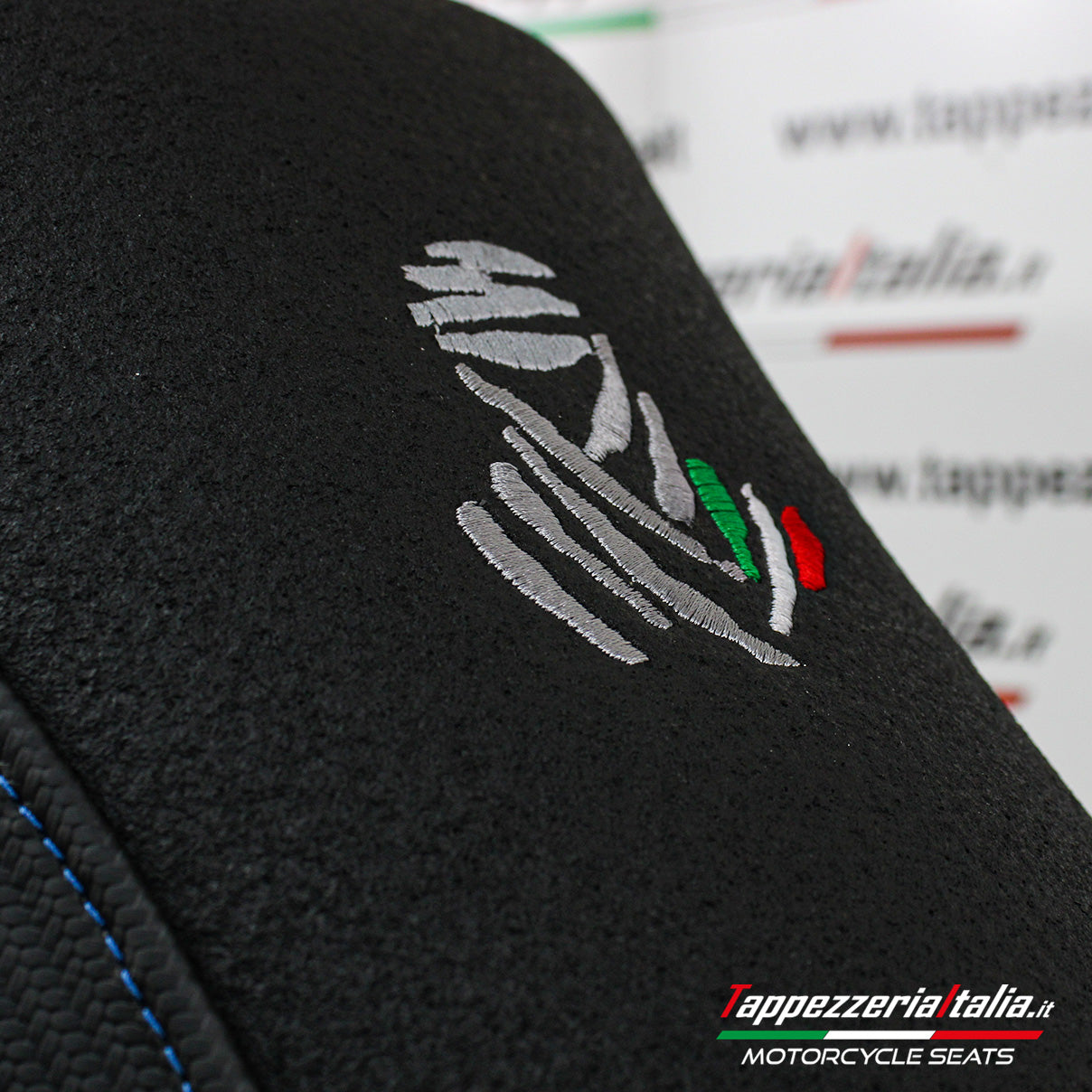 Aprilia Tuareg 660 2021-2025 Seat Cover Tappezzeria Italia Comfort Ultragrip in Blue and Black