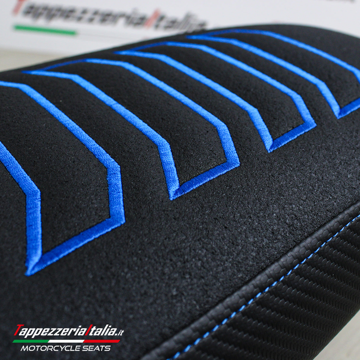 Aprilia Tuareg 660 2021-2025 Seat Cover Tappezzeria Italia Comfort Ultragrip in Blue and Black