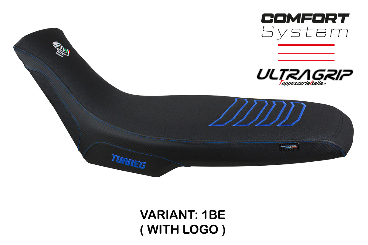 Aprilia Tuareg 660 2021-2025 Seat Cover Tappezzeria Italia Comfort Ultragrip in Blue and Black