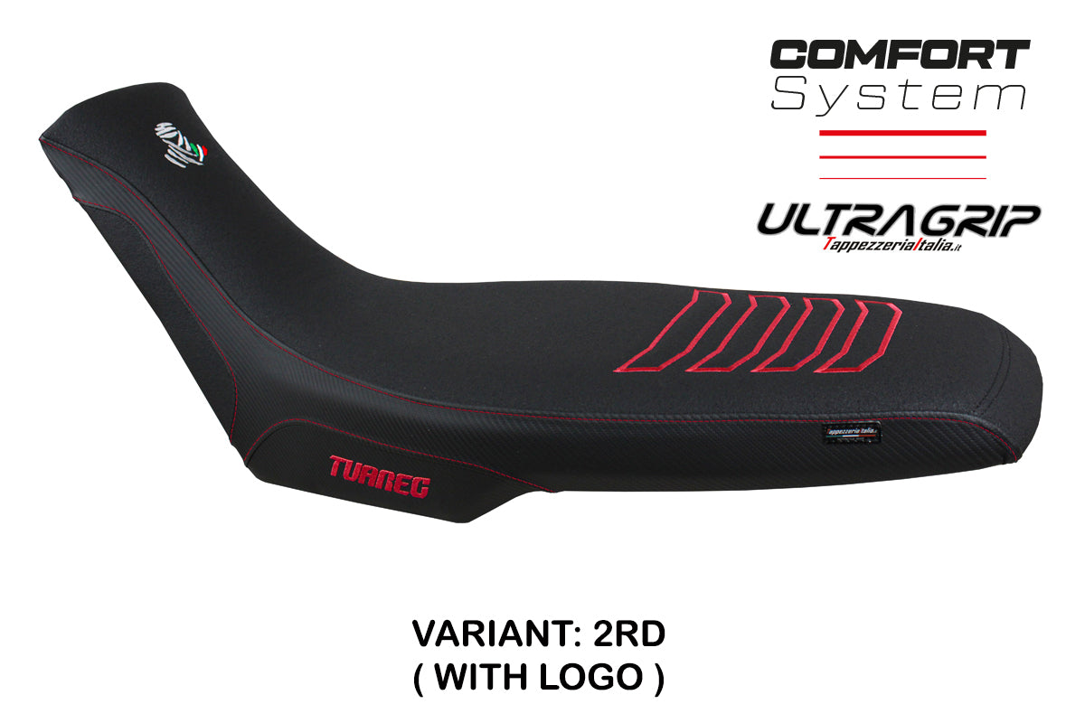 Aprilia Tuareg 660 2021-2025 Seat Cover Tappezzeria Italia Comfort Ultragrip in Red and Black