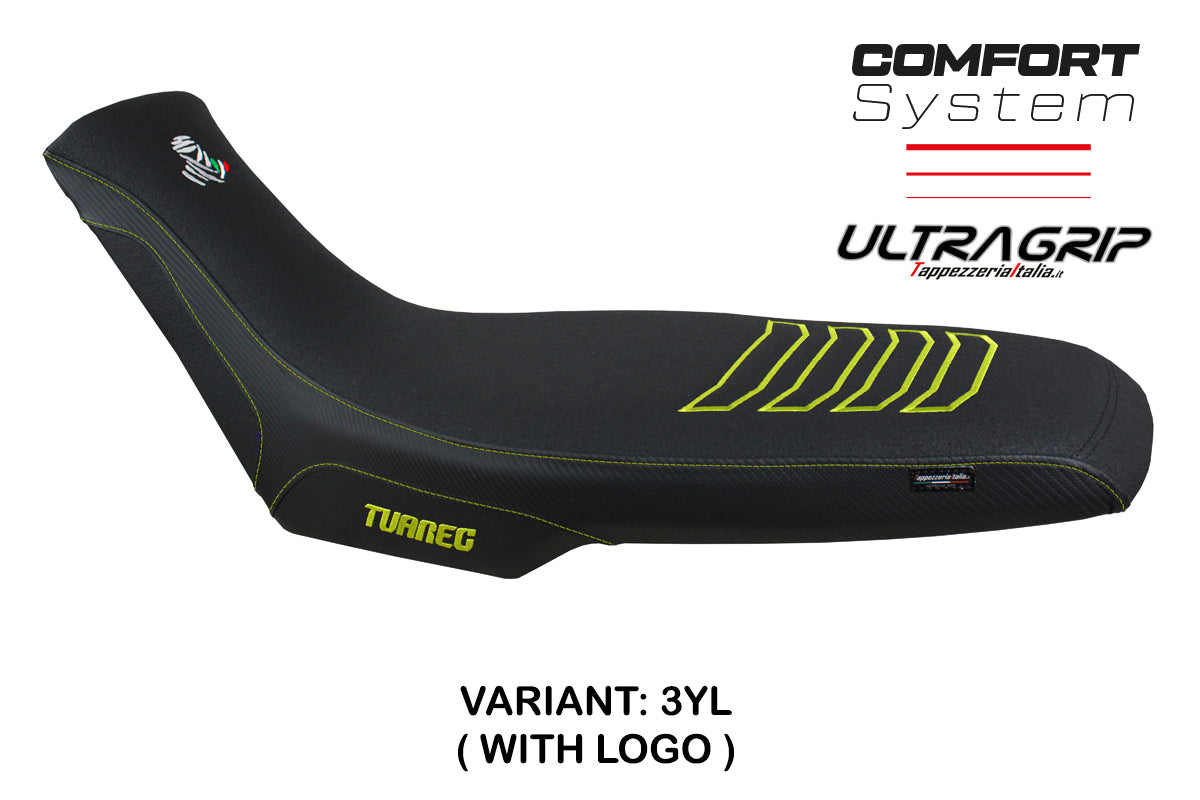 Aprilia Tuareg 660 2021-2025 Seat Cover Tappezzeria Italia Comfort Ultragrip in Yellow and Black