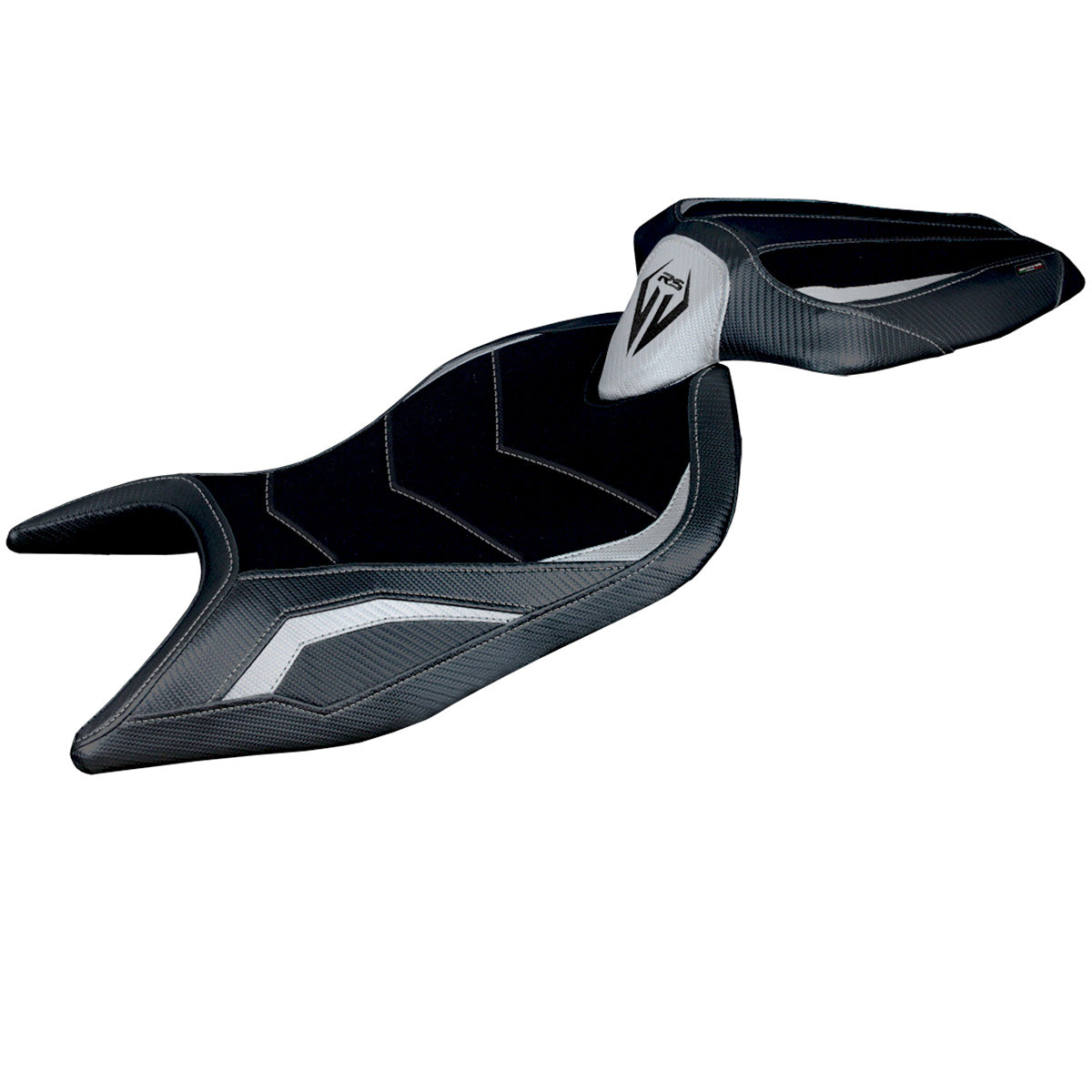 Aprilia RS 660 2021-2025 Seat Cover Tappezzeria Italia Ultragrip in Silver and Black