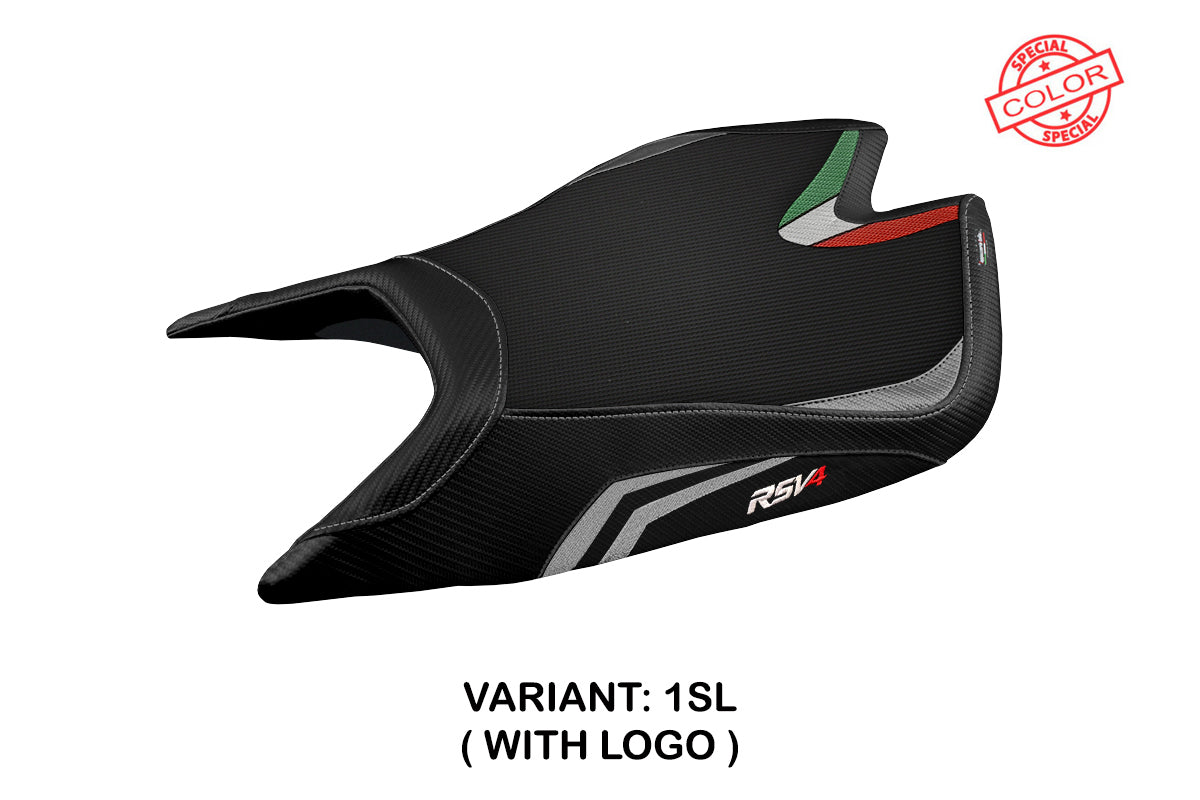 Aprilia RSV4 2021-2025 Seat Cover Tappezzeria Italia in Silver and Black