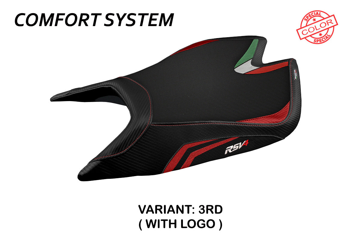 Aprilia RSV4 2021-2025 Seat Cover Tappezzeria Italia Comfort in Red and Black