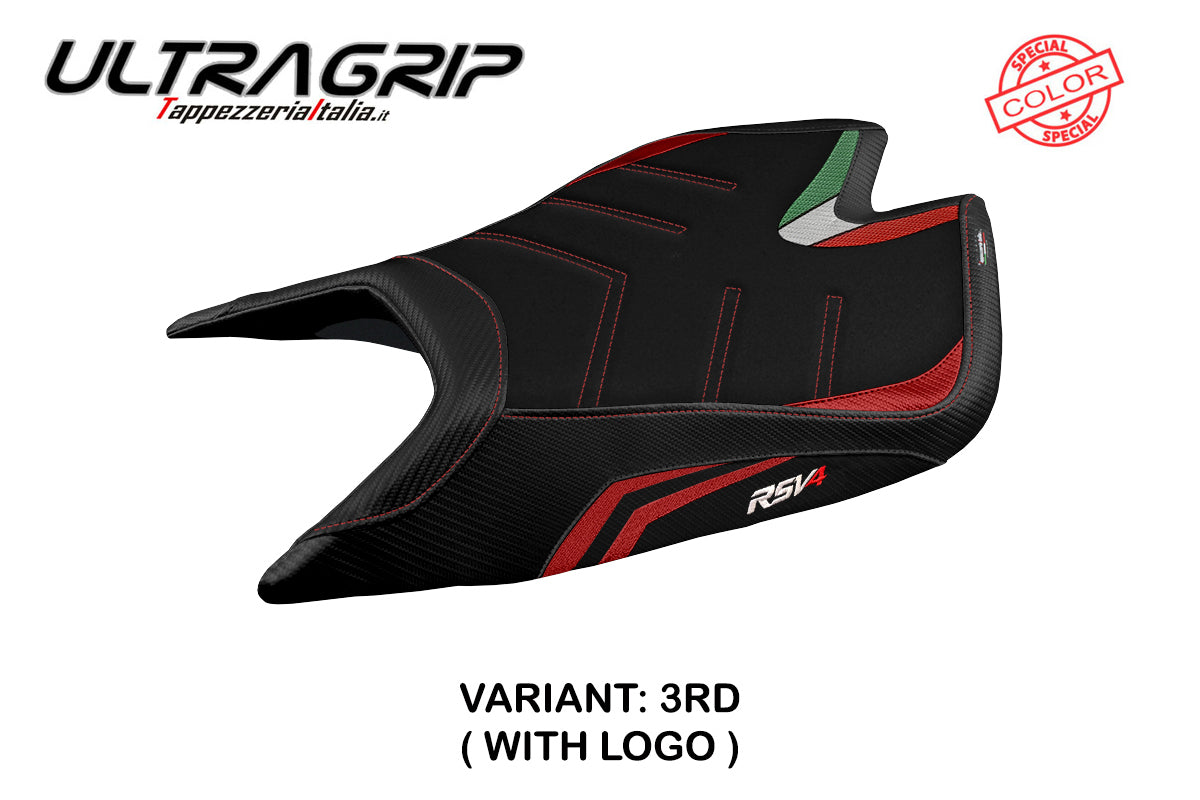 Aprilia RSV4 2021-2025 Seat Cover Tappezzeria Italia Ultragrip in Red and Black