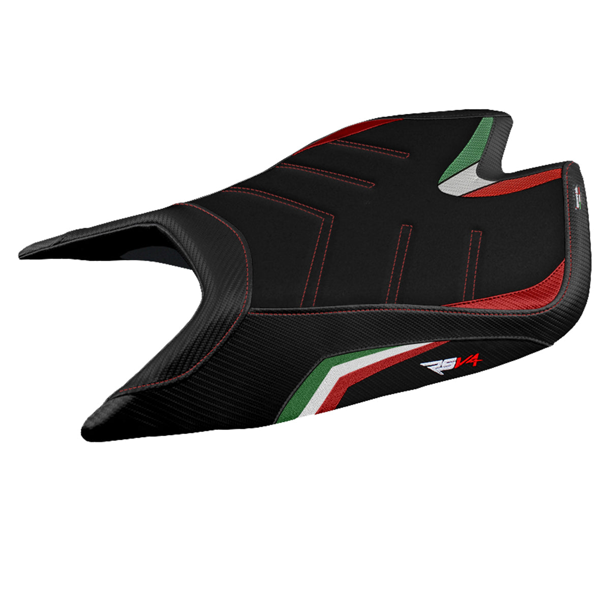 Aprilia RSV4 2021-2025 Seat Cover Tappezzeria Italia Ultragrip in Italy Flag Black