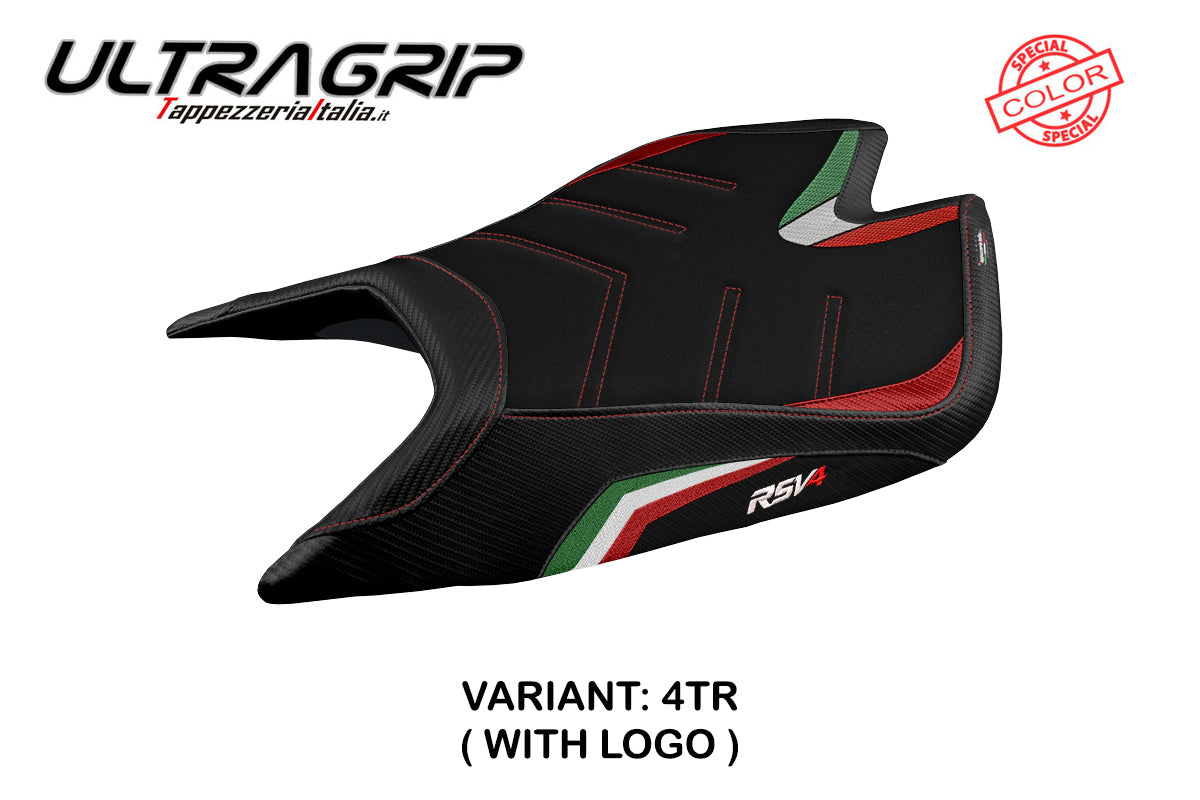 Aprilia RSV4 2021-2025 Seat Cover Tappezzeria Italia Ultragrip in Italy Flag Black