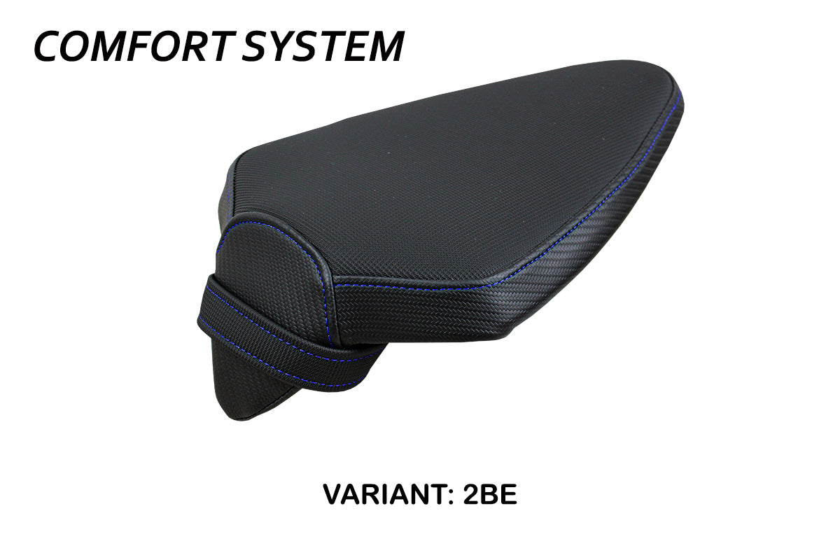 Aprilia RSV4 2021-2025 Passenger Seat Cover Tappezzeria Italia Comfort in Blue and Black