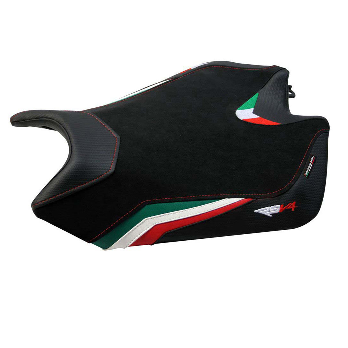 Aprilia RSV4 2009-2020 Seat Cover Tappezzeria Italia Velvet in Italy Flag Black