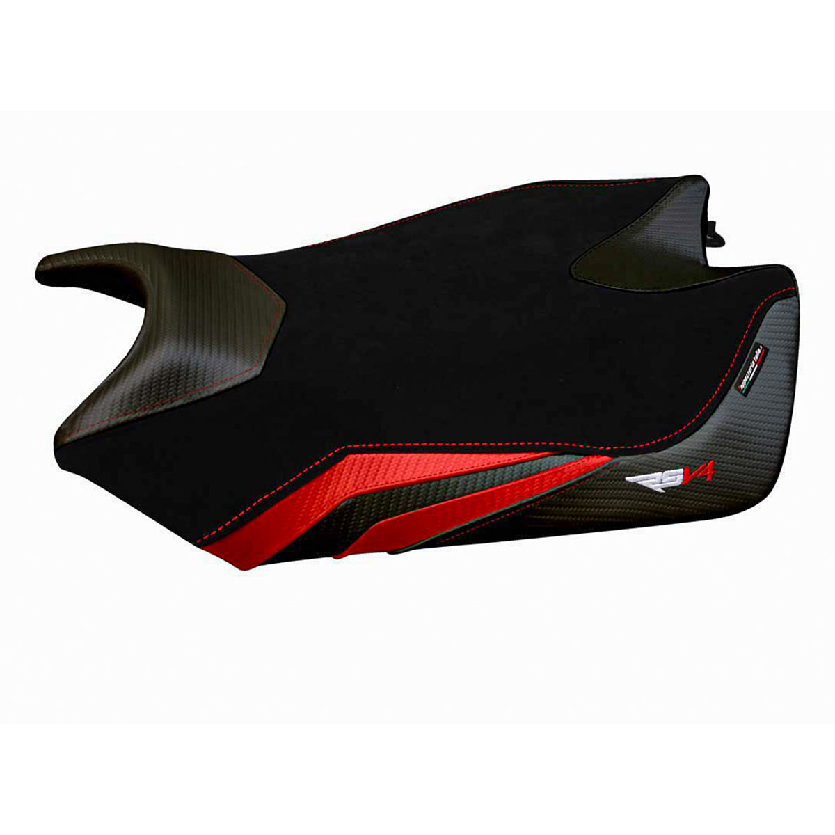 Aprilia RSV4 2009-2020 Seat Cover Tappezzeria Italia in Velvet Red and Black