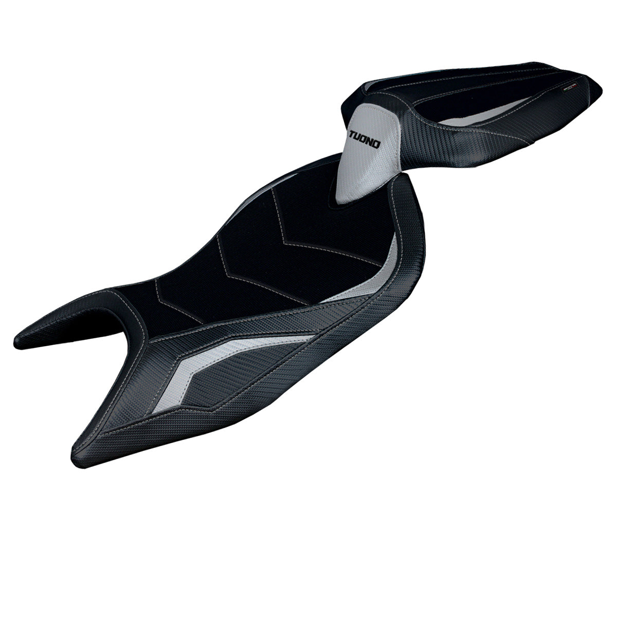 Aprilia Tuono 660 2021-2024 Seat Cover Tappezzeria Italia Ultragrip in Silver and Black