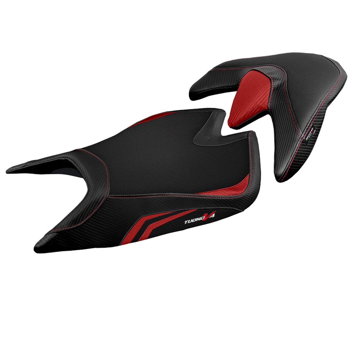 Aprilia Tuono V4 2021-2025 Seat Cover Tappezzeria Italia Comfort in Red and Black