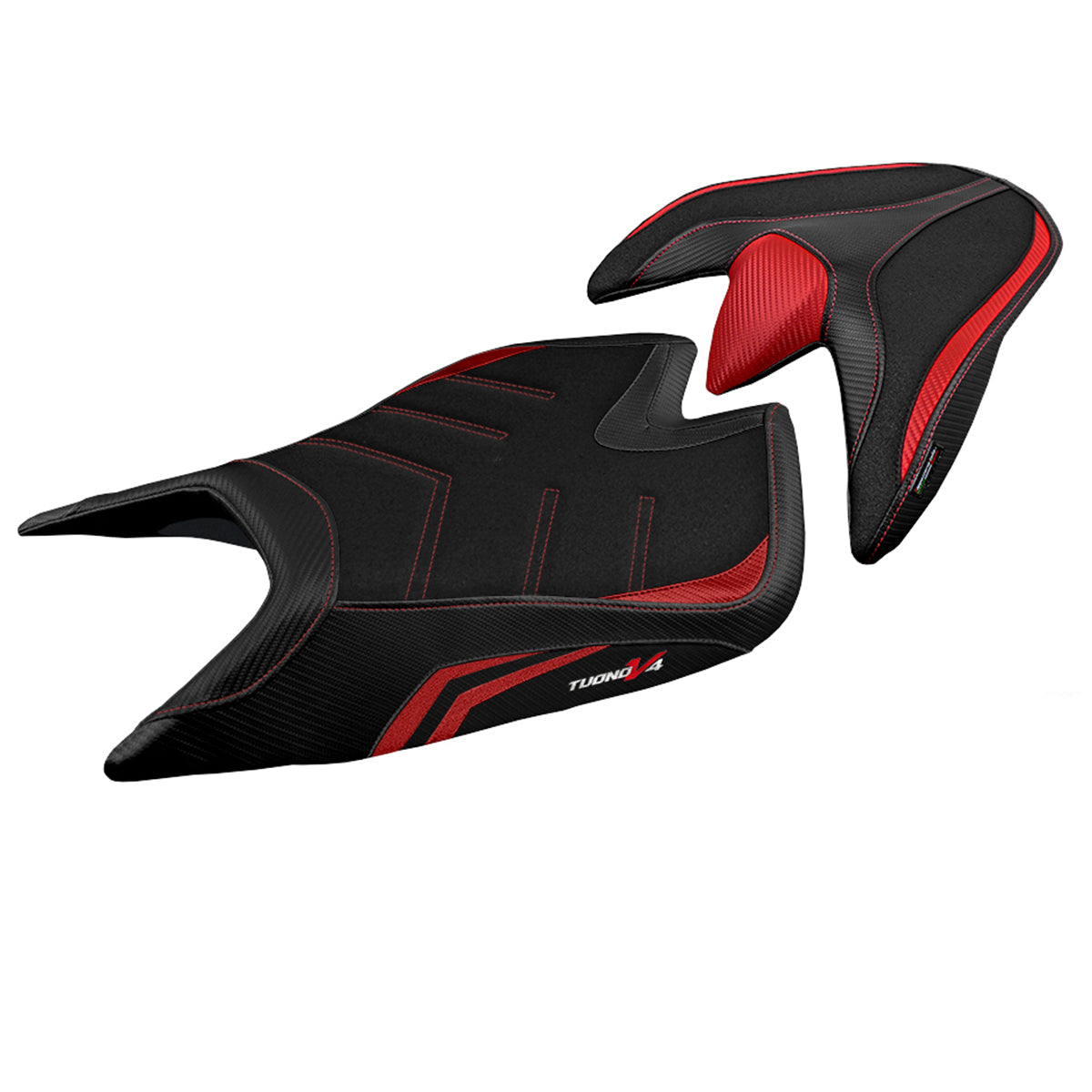 Aprilia Tuono V4 2021-2025 Seat Cover Tappezzeria Italia Ultragrip in Red and Black
