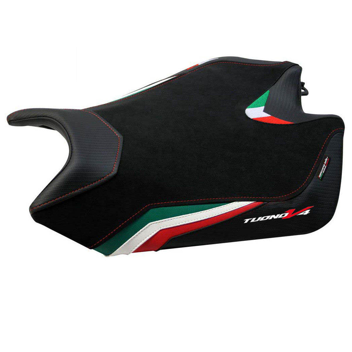 Aprilia Tuono V4 2011-2020 Seat Cover Tappezzeria Italia in Velvet Italy Flag Black
