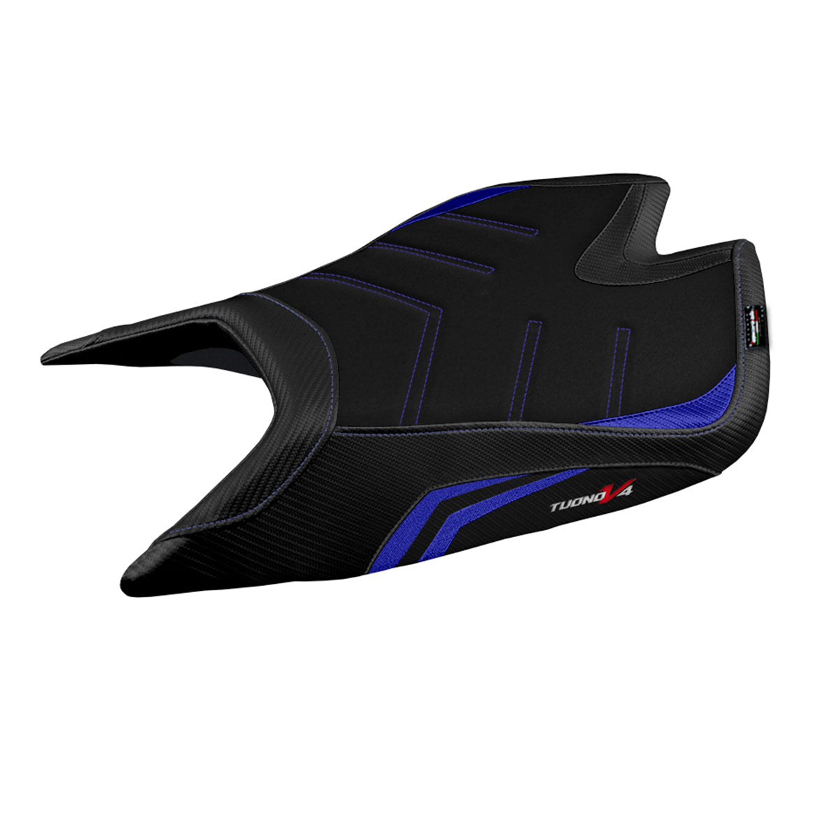 Aprilia Tuono V4 Factory 2021-2025 Seat Cover Tappezzeria Italia Ultragrip in Blue and Black
