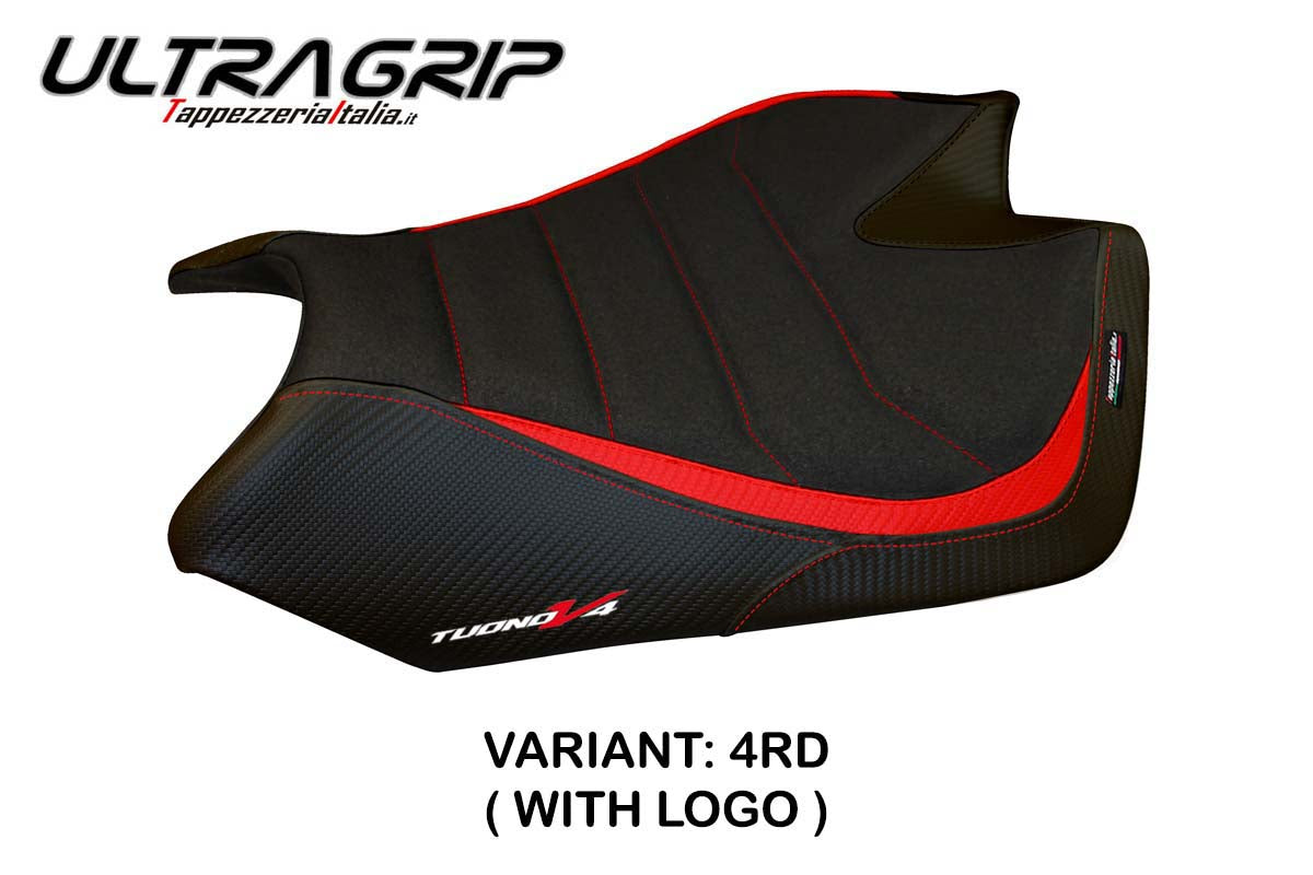 Aprilia Tuono V4 2011-2020 Seat Cover Tappezzeria Italia Ultragrip in Red and Black