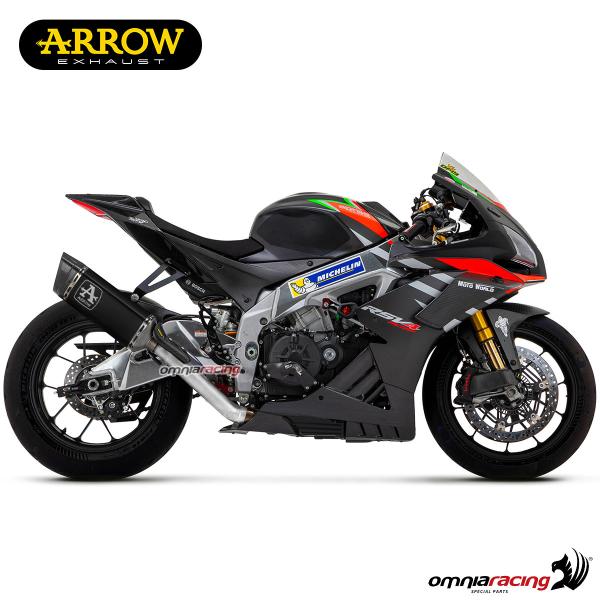 71002PTN Arrow Pista Slip-on Exhaust, Titanium Dark for Aprilia RSV4 1100 Factory 19-20