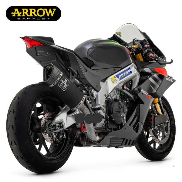 71002PTN Arrow Pista Slip-on Exhaust, Titanium Dark for Aprilia RSV4 1100 Factory 19-20