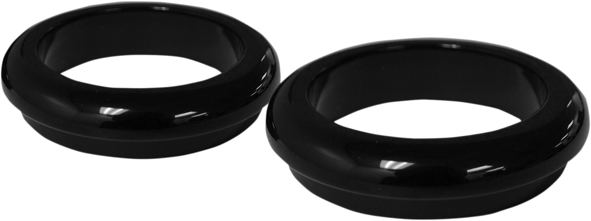 LA CHOPPERS Fork Dust Covers - 49 mm - Gloss Black Powder Coat LA-7503-49B