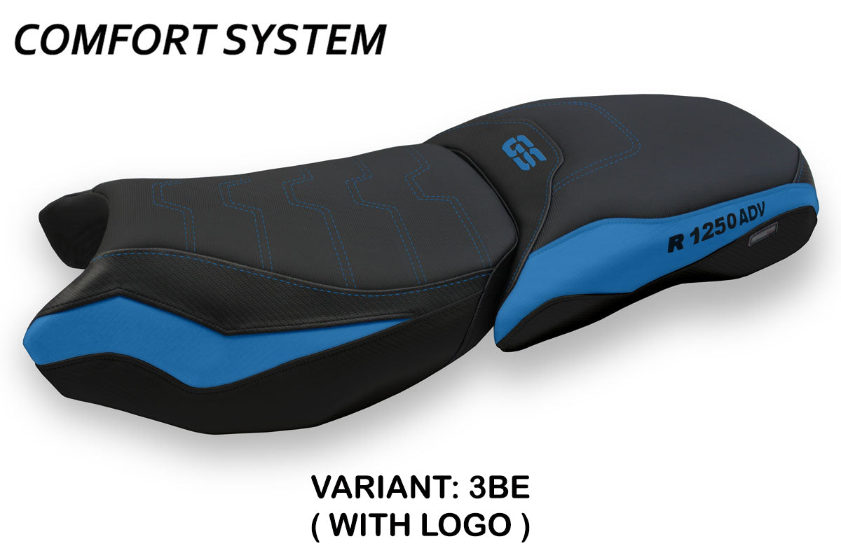 BMW R1250GS Adventure 2019-2024 Seat Cover Tappezzeria Italia Comfort in Black and Blue