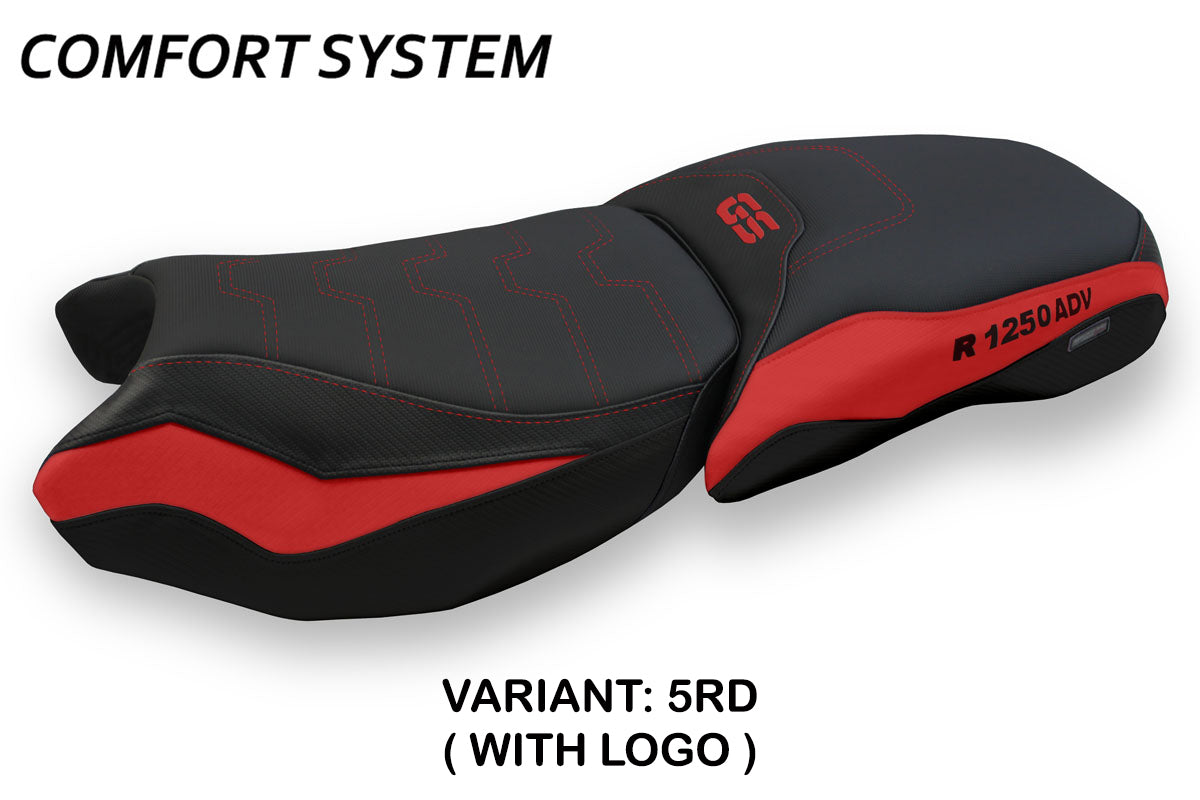 BMW R1250GS Adventure 2019-2024 Seat Cover Tappezzeria Italia Comfort in Black and Red