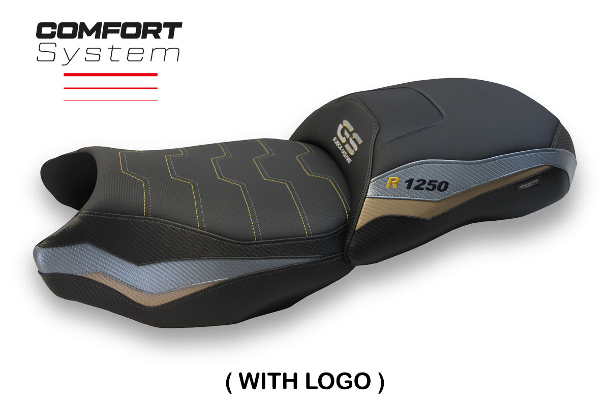 BMW R1250GS 2019-2023 Seat Cover Tappezzeria Italia Comfort in Grey and Gold