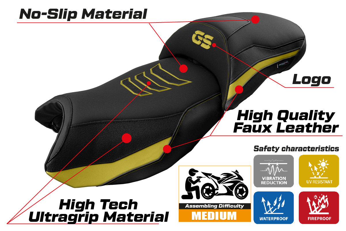 BMW R1250GS 2019-2023 Seat Cover Tappezzeria Italia in Yellow and Black SE