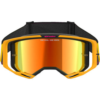 ALPINESTARS Goggles Vision 8 Goggles - Corp - Yellow/Pink - Red Mirror 5101625-5023