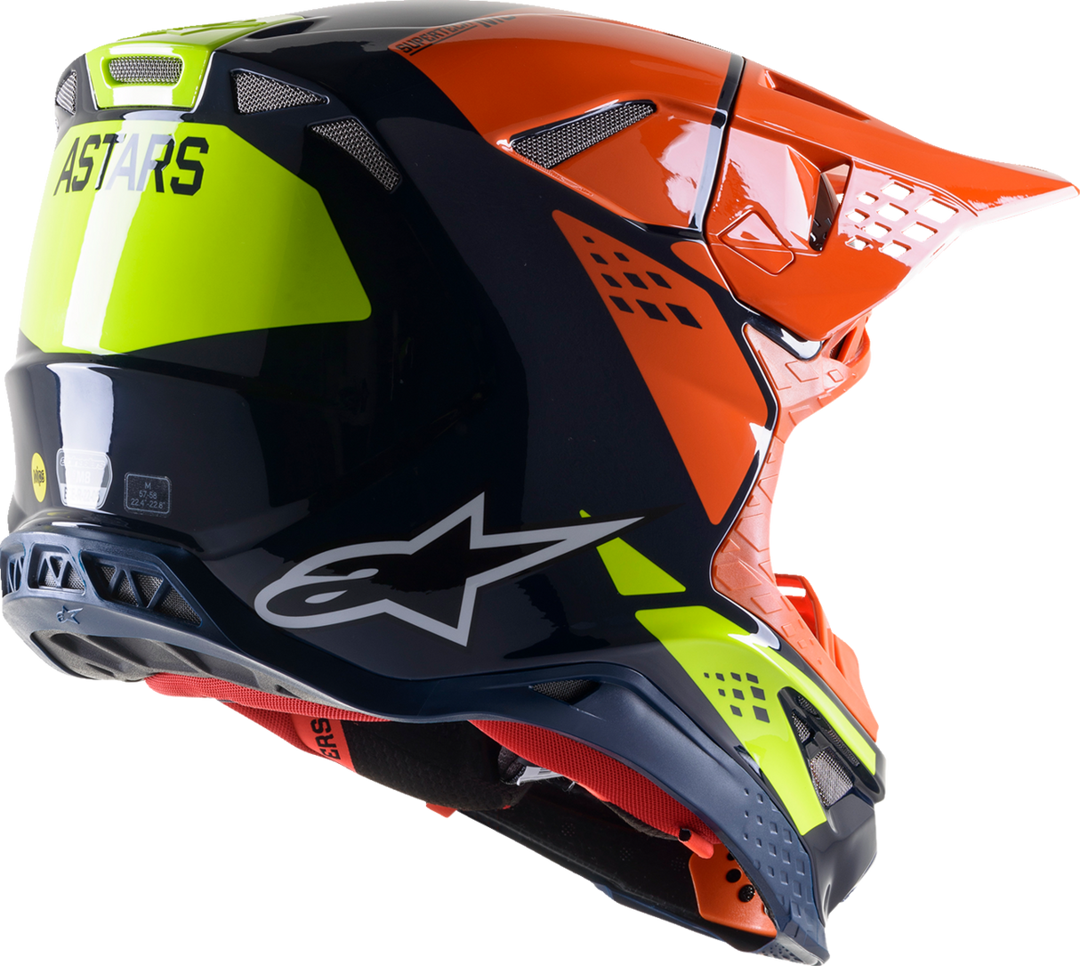 ALPINESTARS Supertech M8 Motorcycle Helmet - Factory - Blue/Orange/Yellow - Small 8302922-7445-SM