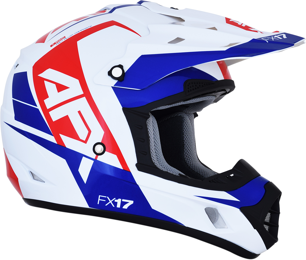 AFX FX-17 Motorcycle Helmet - Aced - Red/White/Blue - Large 0110-6481