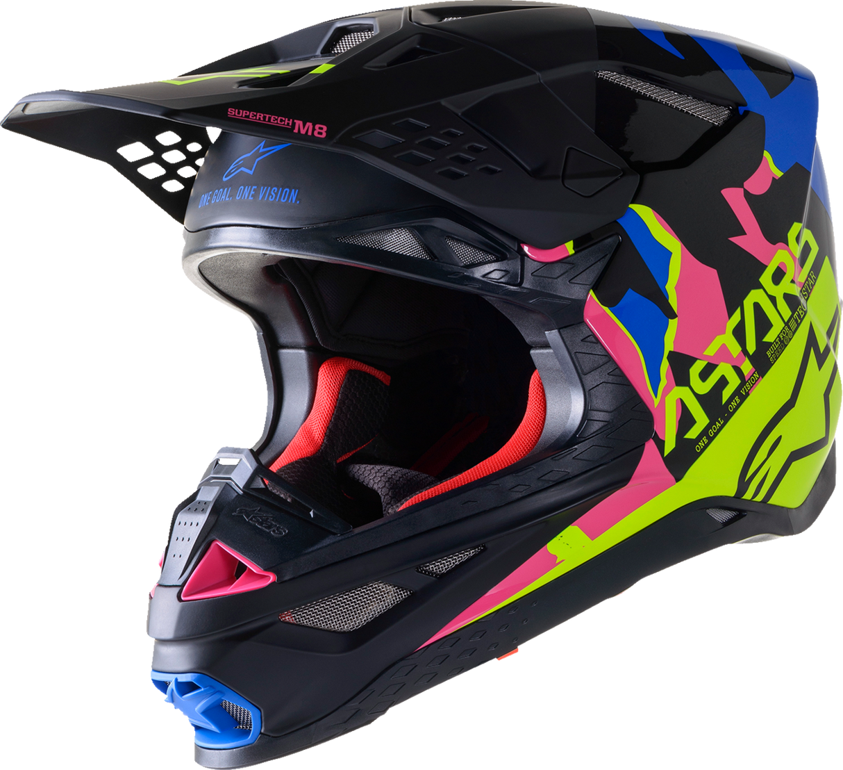 ALPINESTARS Supertech M8 Motorcycle Helmet - Echo - MIPS® - Black/Blue/Yellow/Pink - XL 8302621-1759-XL
