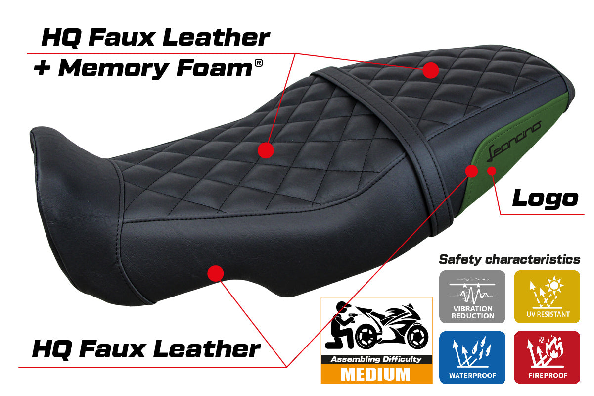 Benelli Leoncino 800 2022-2025 Seat Cover Tappezzeria Italia Comfort in Army Green and Black