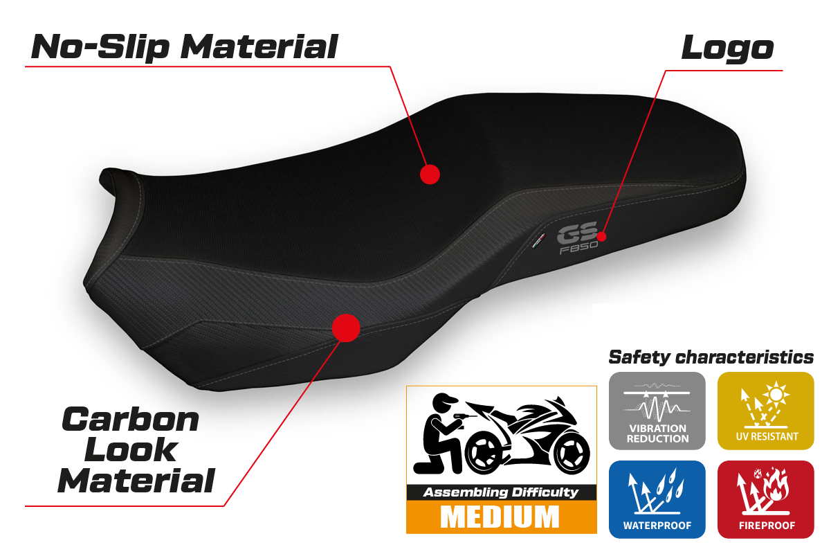 BMW F850GS Adventure 2019-2024 Seat Cover Tappezzeria Italia in Black