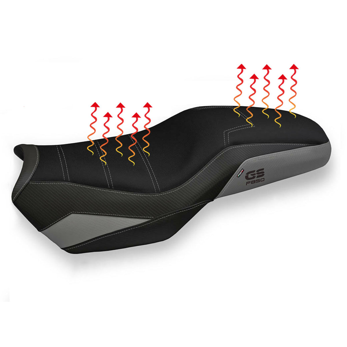 BMW F750GS F800GS F850GS 2019-2024 Comfort Heated Seat Cover Tappezzeria Italia in Grey and Black