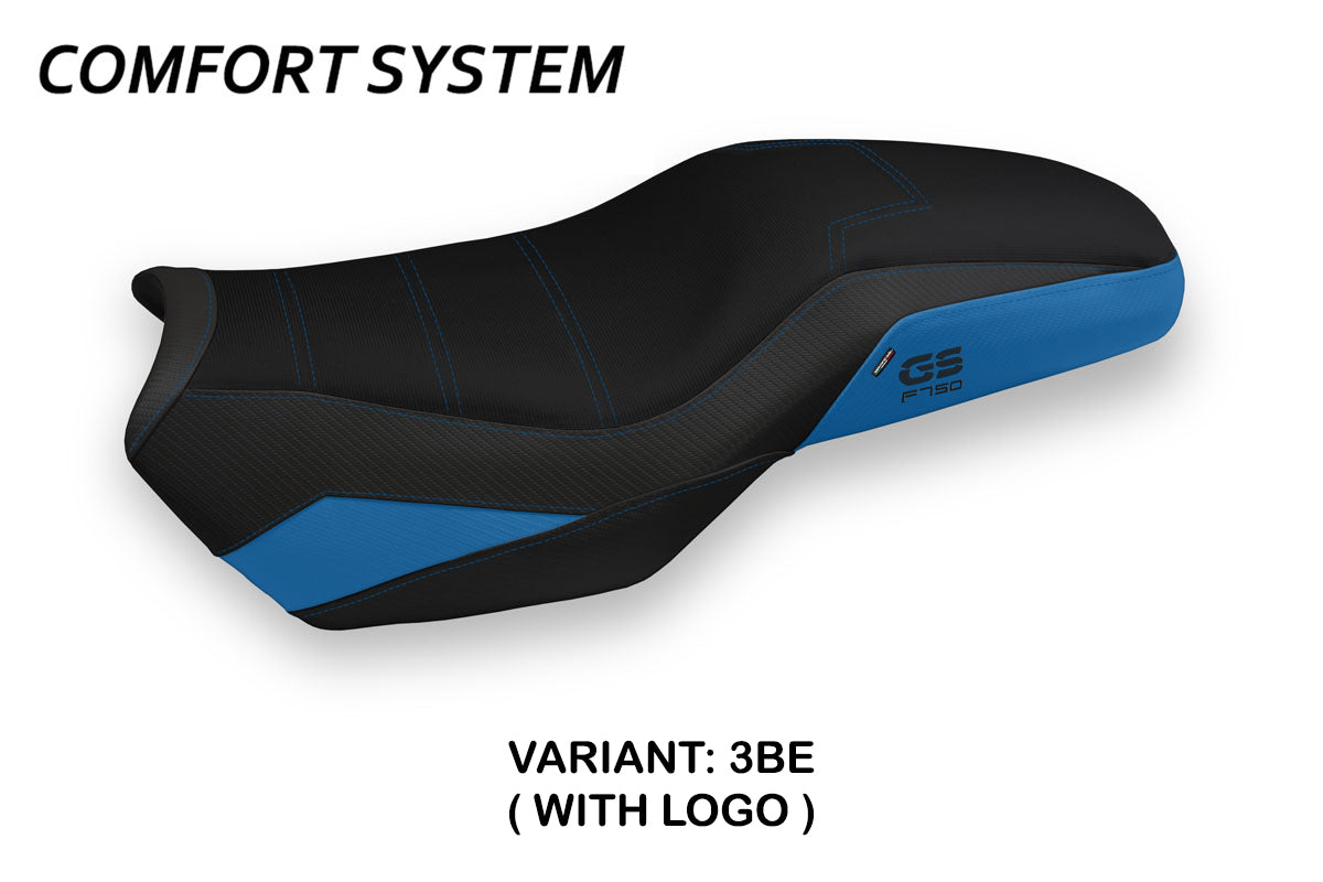 BMW F750GS 2018-2025 Seat Cover Tappezzeria Italia Comfort in Blue and Black