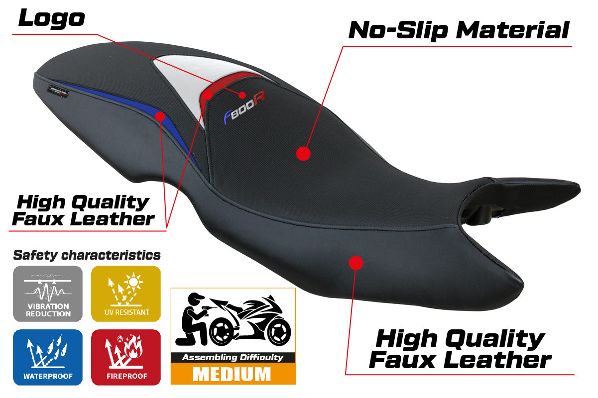 BMW F800R 2009-2020 Seat Cover Tappezzeria Italia in HP Black