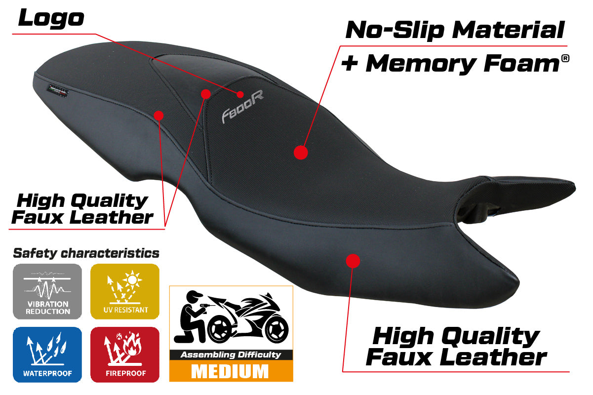 BMW F800R 2009-2020 Seat Cover Tappezzeria Italia Comfort in Black