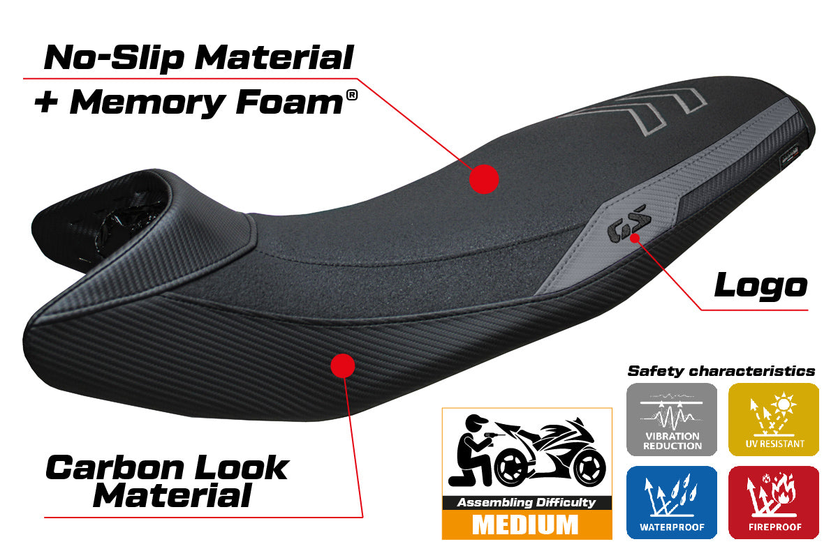 BMW F900GS 2024 2025 Seat Cover Tappezzeria Comfort Ultragrip Grey Black