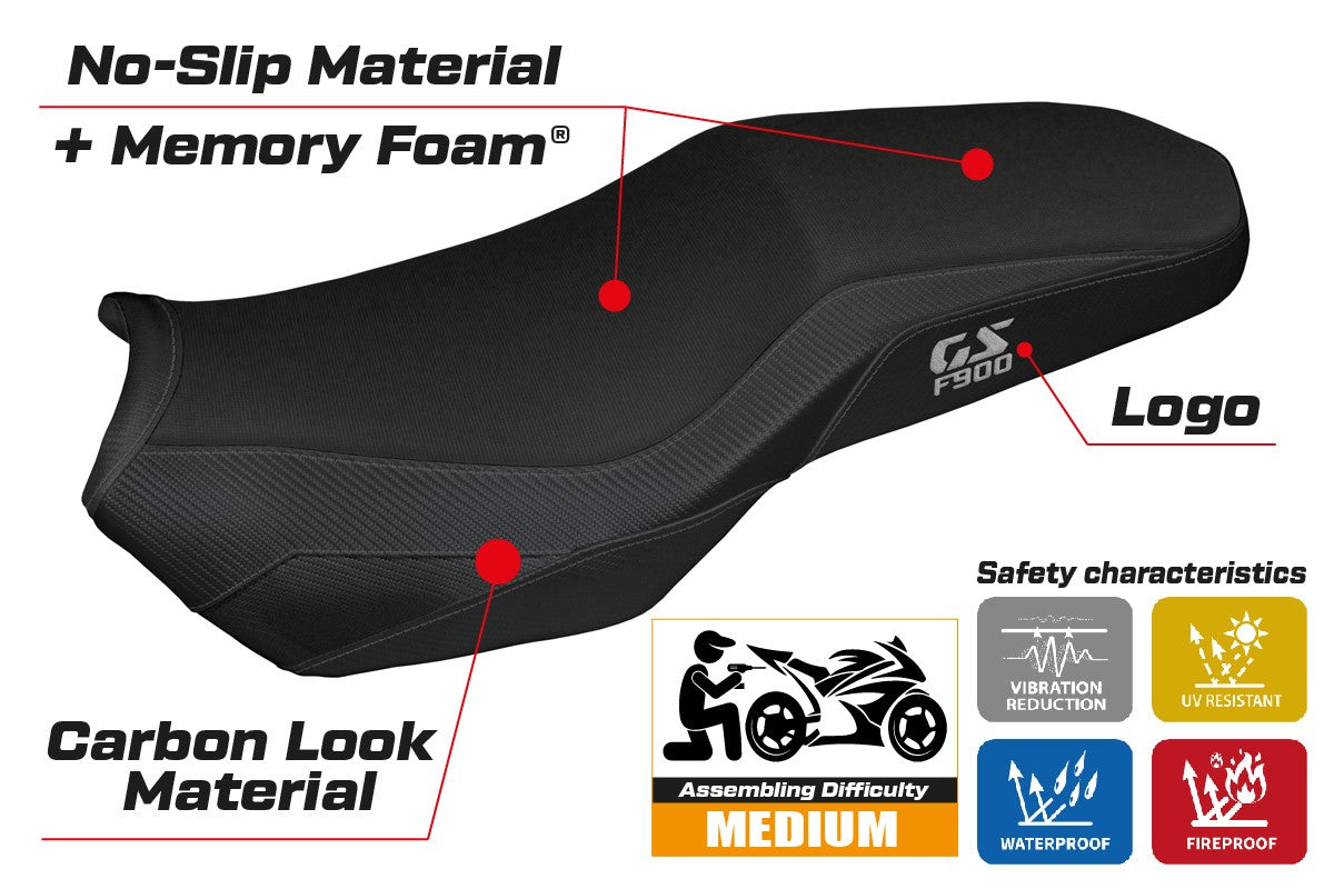 BMW F900GS Adventure 2025 Seat Cover Tappezzeria Comfort Black