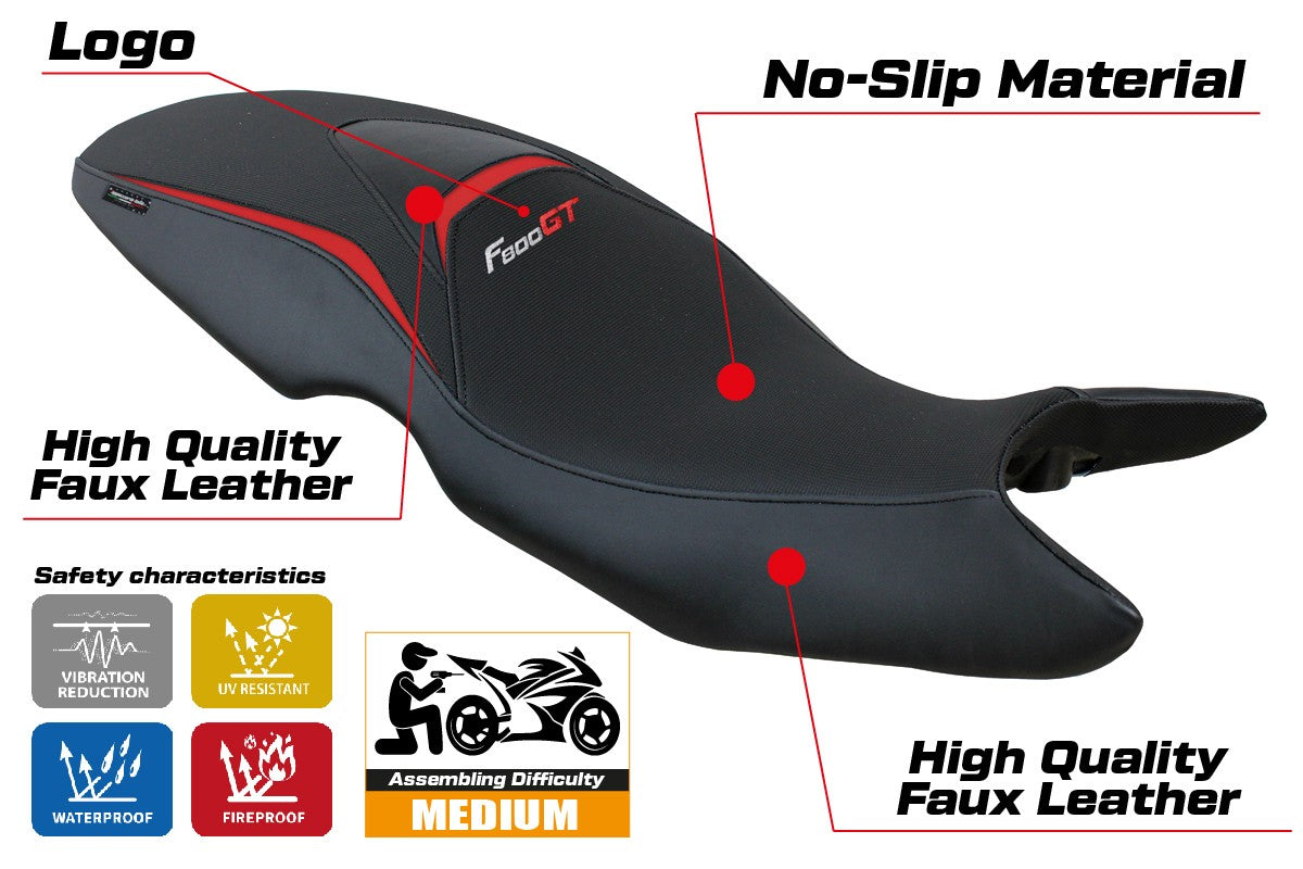 BMW F800GT 2012 2013 2014 2015 2016 Seat Cover Tappezzeria Red Black