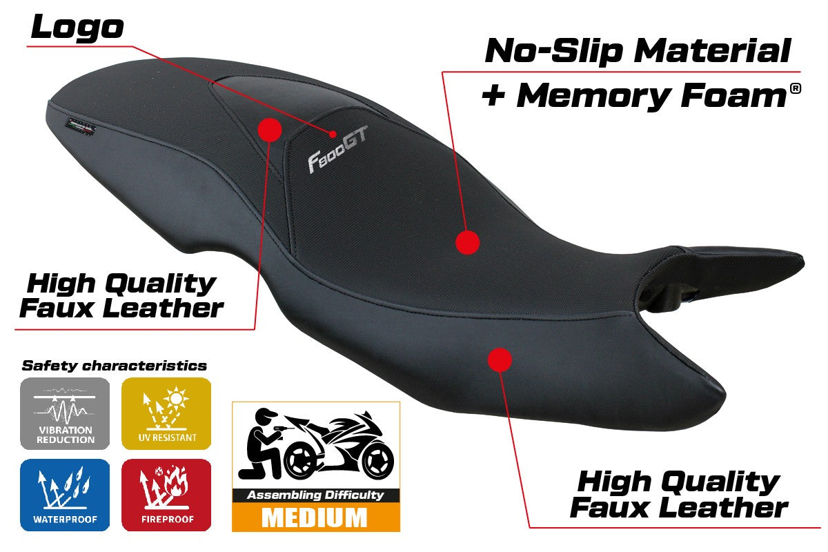 BMW F800GT 2012 2013 2014 2015 2016 Seat Cover Tappezzeria Comfort Black