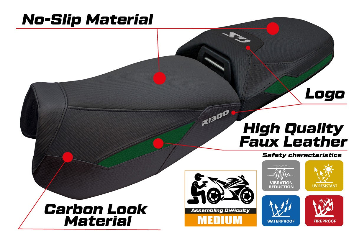 BMW R1300GS Adventure 2024-2025 Seat Cover Tappezzeria Military green black