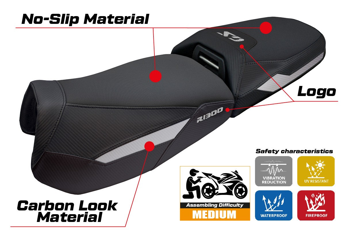 BMW R1300GS Adventure 2024-2025 Seat Cover Tappezzeria Silver black