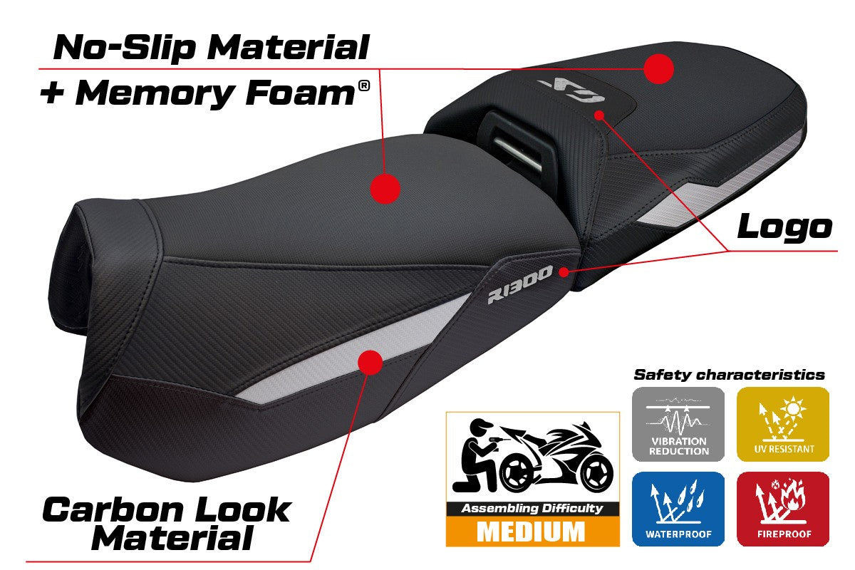 BMW R1300GS Adventure 2024-2025 Seat Cover Tappezzeria Comfort Silver black