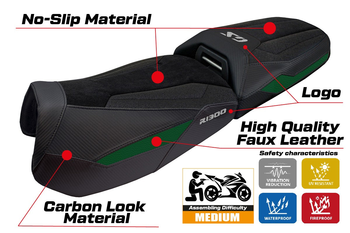 BMW R1300GS Adventure 2024-2025 Seat Cover Tappezzeria Ultragrip Military Green