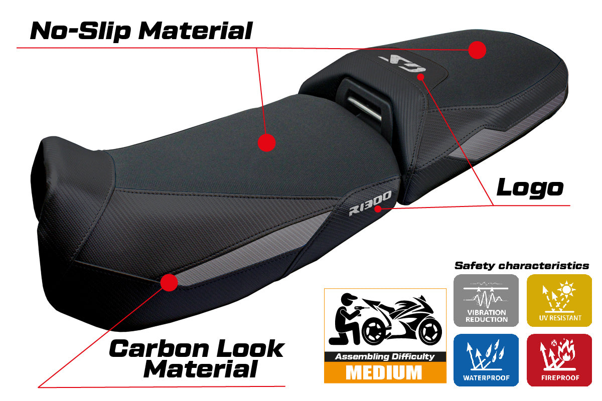 BMW R1300GS Adventure 2024 2025 Seat Cover Tappezzeria Black Grey